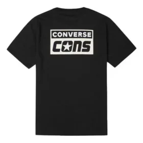Estampado con el logotipo alfabético Retro Casual Manga corta Negro