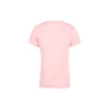 Estampado de letras, cuello redondo, manga corta, rosa