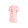 Estampado de letras, cuello redondo, manga corta, rosa