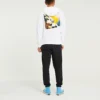 Estampado de letras, estilo informal para pareja, blanco