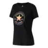 Estampado deportivo, manga corta, negro