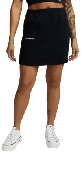Falda de felpa con logotipo «Negro»