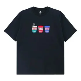 Fotos Camiseta de manga corta con apliques Unisex Negro