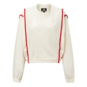 Jersey de cuello redondo con costuras en contraste de la serie, blanco