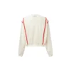Jersey de cuello redondo con costuras en contraste de la serie, blanco