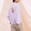 Jersey de cuello redondo con estampado floral Tallas asiáticas «Lilac»
