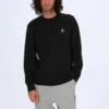 Jersey de cuello redondo con logo deportivo casual Converse para hombre, negro oscuro