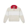 Jersey de cuello redondo con media cremallera YOTD, tallas asiáticas «Beige»