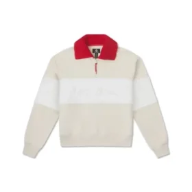 Jersey de cuello redondo con media cremallera YOTD, tallas asiáticas «Beige»