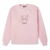 Jersey de cuello redondo de ante con bordado de dibujos animados de la colaboración Converse x POKEMON, color rosa