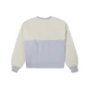 Jersey de cuello redondo de lana de cordero con costuras, color blanco leche