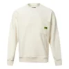 Jersey de cuello redondo y manga larga para hombre, blanco