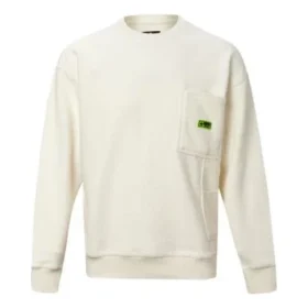 Jersey de cuello redondo y manga larga para hombre, blanco