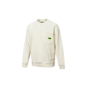 Jersey de cuello redondo y manga larga para hombre, blanco