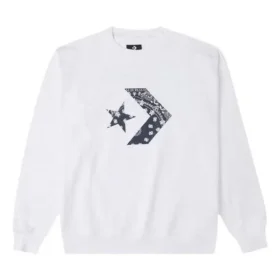 Jersey deportivo de cuello redondo de punto con el logotipo de Converse Cashew para hombre, blanco