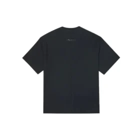 Liso, holgada, cuello redondo, manga corta, estilo para pareja, negro