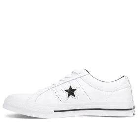 One Star de piel perforada de caña baja «Blanco Negro»