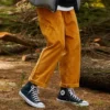 Pantalón chino de pana con doble pliegue, tallas asiáticas «Naranja»