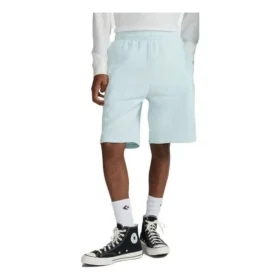 Pantalón corto de felpa con diseño en V y estrella bordada, corte estándar, tallas asiáticas «Azul claro»