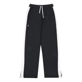 Pantalón de chándal con cordón y raya blanca, tallas asiáticas «Negro»