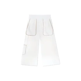 Pantalones cargo rectos de punto, estilo casual, tallas asiáticas «Blanco»