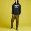 Pantalones casuales entallados de pierna recta tejidos, tallas asiáticas, «verde musgo oscuro»