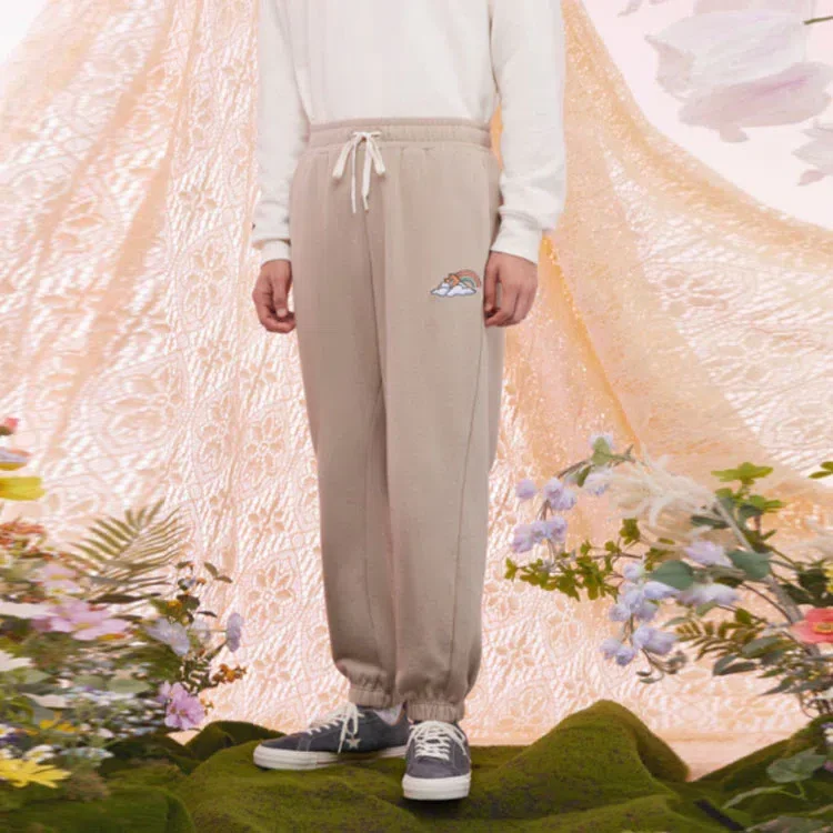 Pantalones de chándal con logotipo arcoíris, tallas asiáticas «Beige»
