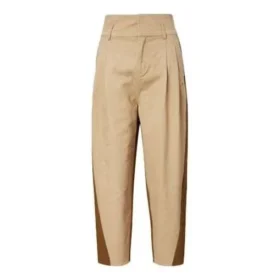 Pantalones de cintura alta con bloques de color – Tallas asiáticas «Caqui»