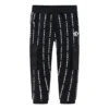 Pantalones deportivos de punto con logo impreso, tallas asiáticas «Negro Blanco»