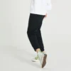 Pantalones deportivos/pantalones/joggers de color liso con cordones, negro oscuro