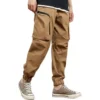 Pantalones elásticos tejidos Tallas asiáticas «Caqui»