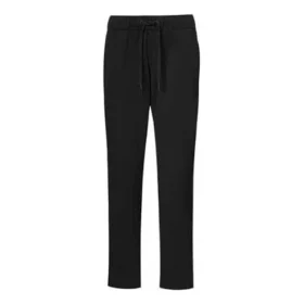 Pantalones informales de cintura alta en color liso, tallas asiáticas «Negro»