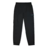 Pantalones largos deportivos de jogging informales con múltiples bolsillos y tejido de carga, color negro oscuro
