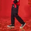 Pantalones largos informales Tallas asiáticas «Negro Rojo»