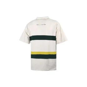 Polo con logotipo en bloques de color, tallas asiáticas, «Blanco y verde oscuro»