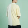 Polo de manga corta para hombre Converse con solapa y bloques de color, color crema y amarillo