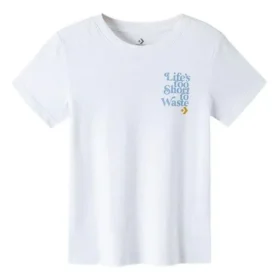 Renew Life Talla asiática «s Too Short To Waste Wake-Up Call Graphic Tee» «Blanca»