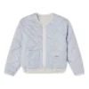 Ropa acolchada reversible de color liso sin capucha, color blanco leche