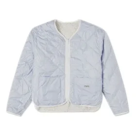 Ropa acolchada reversible de color liso sin capucha, color blanco leche