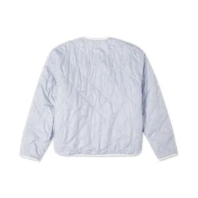 Ropa acolchada reversible de color liso sin capucha, color blanco leche