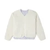 Ropa acolchada reversible de color liso sin capucha, color blanco leche