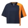 Serie Capsule: camiseta de cuello redondo y manga corta con colores contrastantes, azul