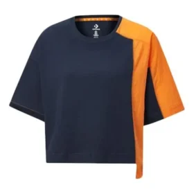 Serie Capsule: camiseta de cuello redondo y manga corta con colores contrastantes, azul