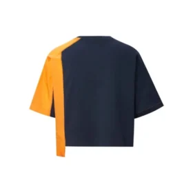Serie Capsule: camiseta de cuello redondo y manga corta con colores contrastantes, azul