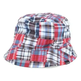 Sombrero de pescador reversible con parches a cuadros «Azul»