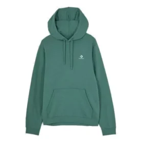 Sudadera con capucha de felpa de corte estándar con estrella y chevrón bordados, tallas asiáticas «Verde»