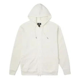 Sudadera con capucha de felpa utilitaria de rizo francés con cremallera completa, tallas asiáticas «Blanco»