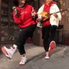 Sudadera con capucha de la serie Año Nuevo con rayas de tigre, color rojo