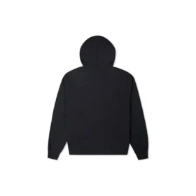 Sudadera con capucha de punto bordada con letras en colores contrastantes, color negro