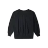 Sudadera con capucha de punto suelto y cuello en V, color liso, negra